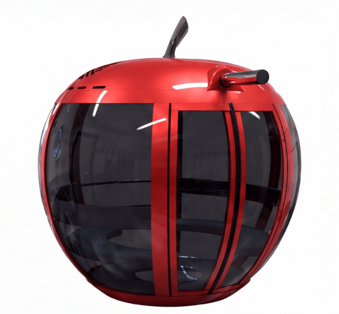 Apple Cabin | Custom Observation Cabin Apple Cabin — custom Ferris wheel cabin by ZhipaoRides, giant apple sculpted observation cabin — whimsical orchard-themed Ferris wheel gondola