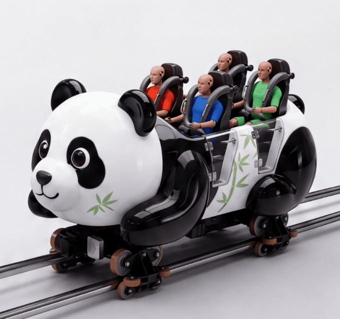 Panda-Themed Car | Custom Coaster Car Panda-Themed Car — custom roller coaster car by ZhipaoRides, giant panda sculpted coaster train — signature attraction for Asian wildlife parks