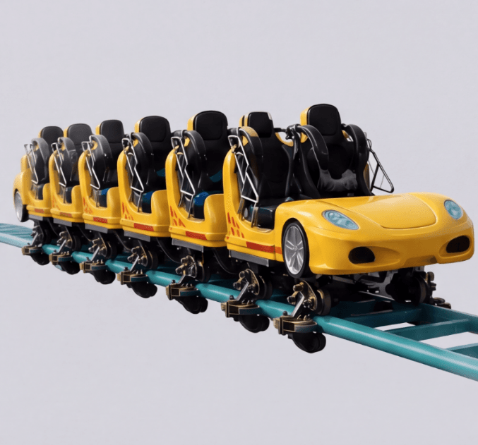 Racing-Stylized Car | Custom Coaster Car Racing-Stylized Car — custom roller coaster car by ZhipaoRides, Formula-inspired racing coaster car with aerodynamic fairings and racing livery