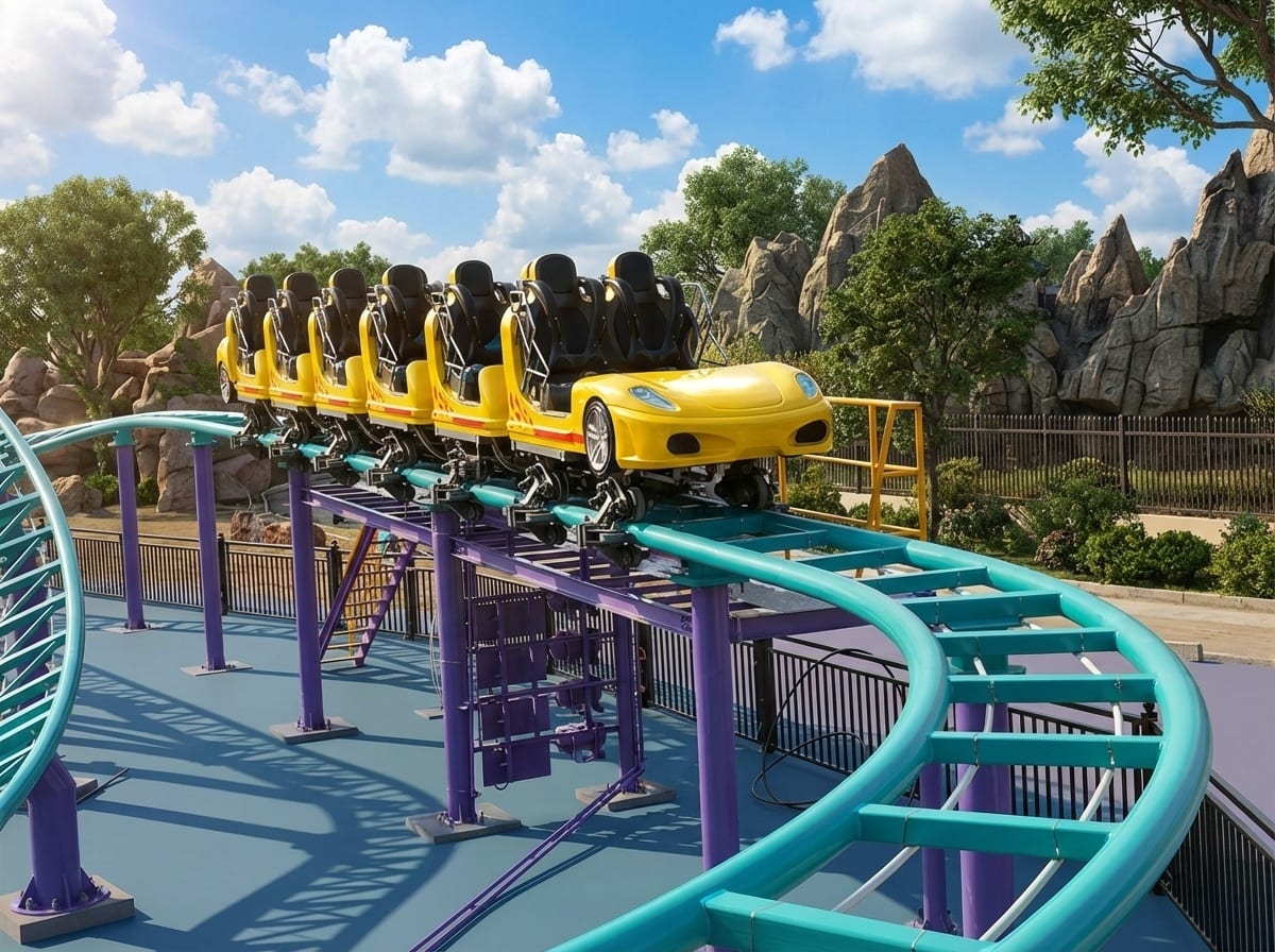Racing Coaster — Thrill Rides manufactured by ZhipaoRides, Twin-track racing coaster where two trains compete side-by-side — double the excitement, double the cheers.